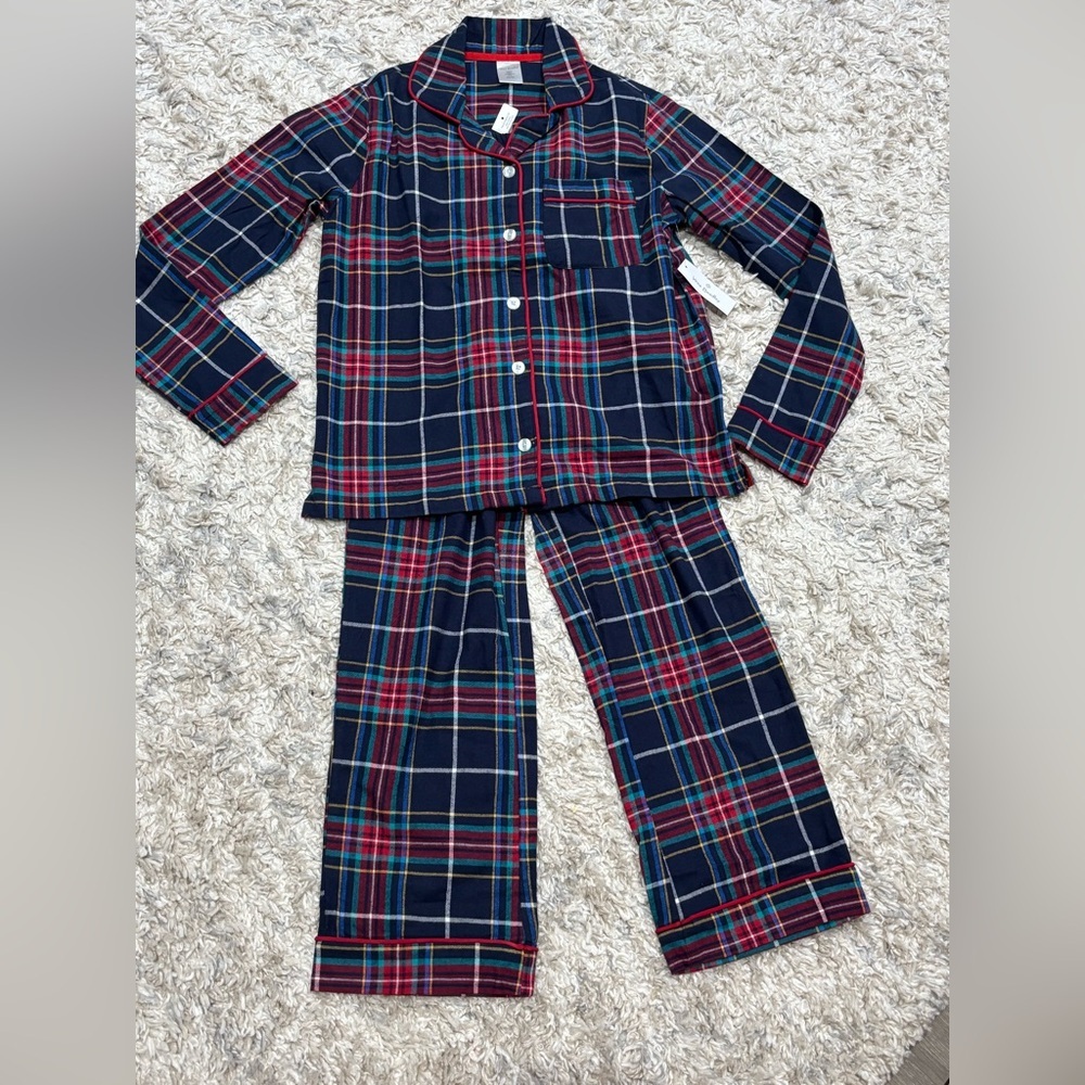 Vera Bradley Women's Cotton Pajama Set Long Sleeve Button-up Shirt & Pants Plaid